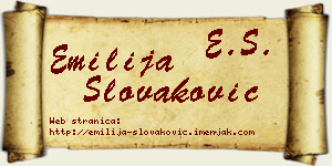 Emilija Slovaković vizit kartica